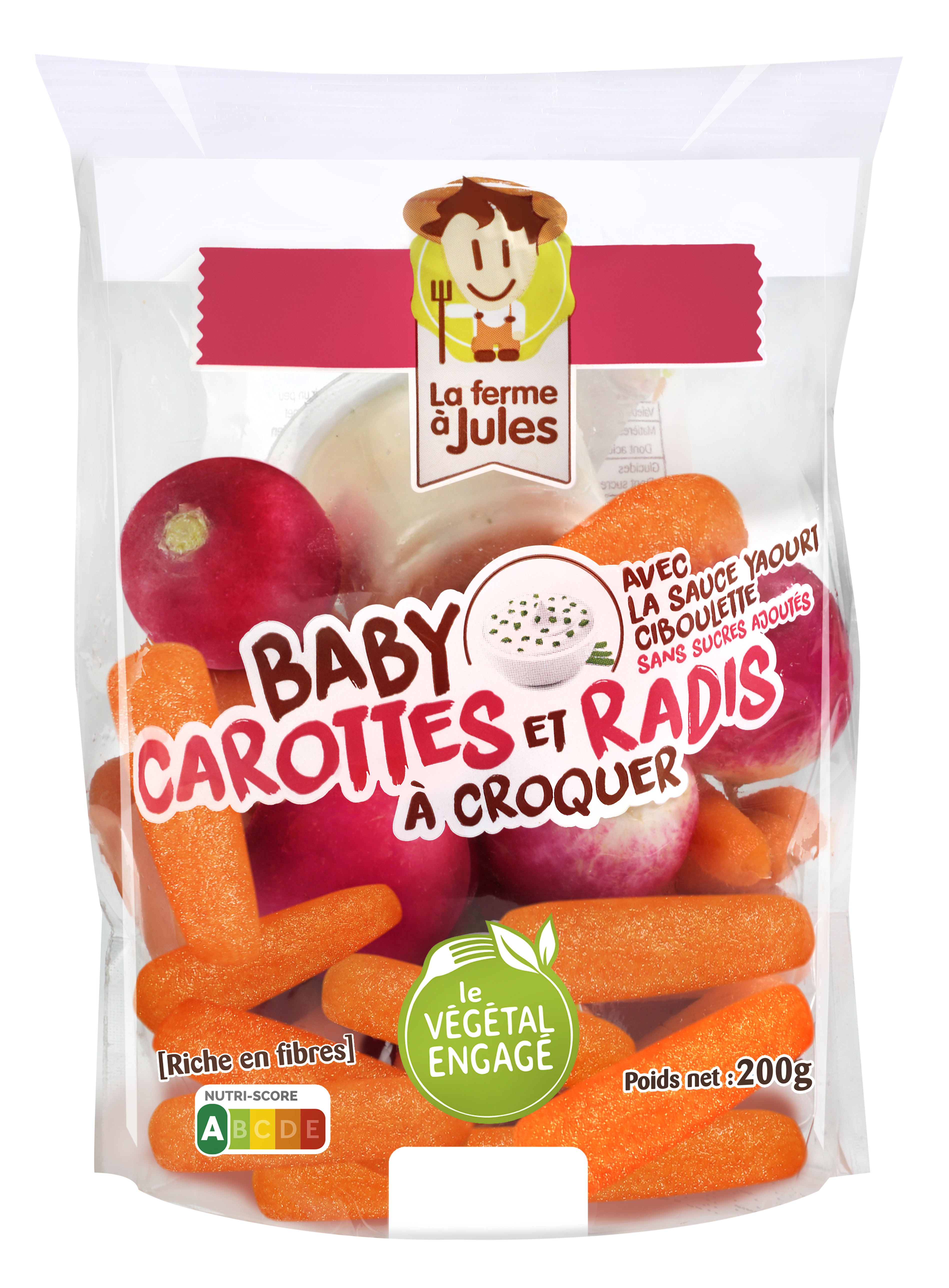 Baby carottes duo de radis & sauce