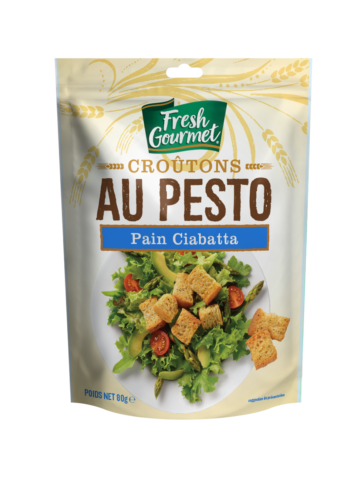 Croûtons au pesto pain ciabatta